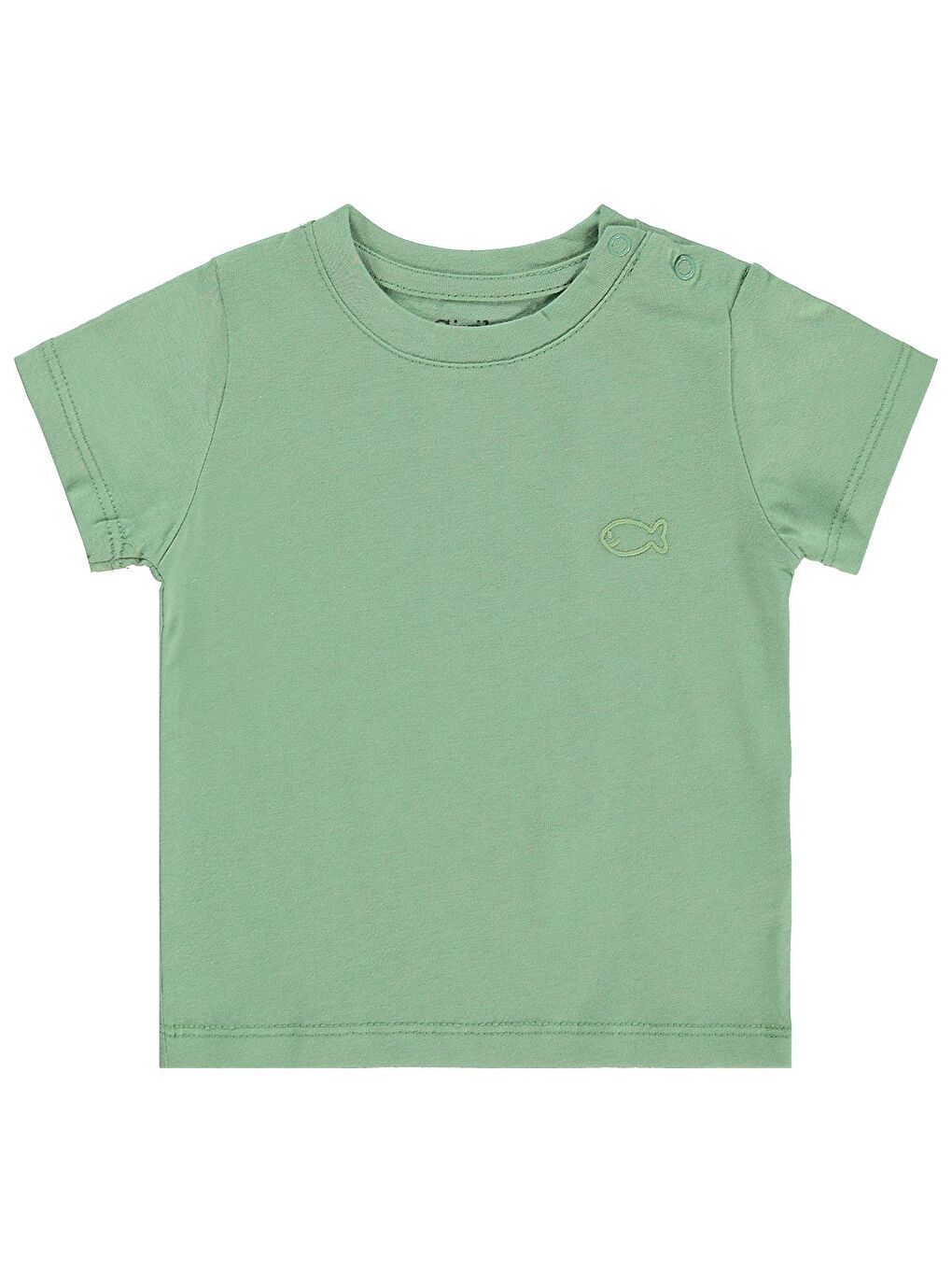 Baby Balık Nakışlı 6-18 Ay Tişört - Haki