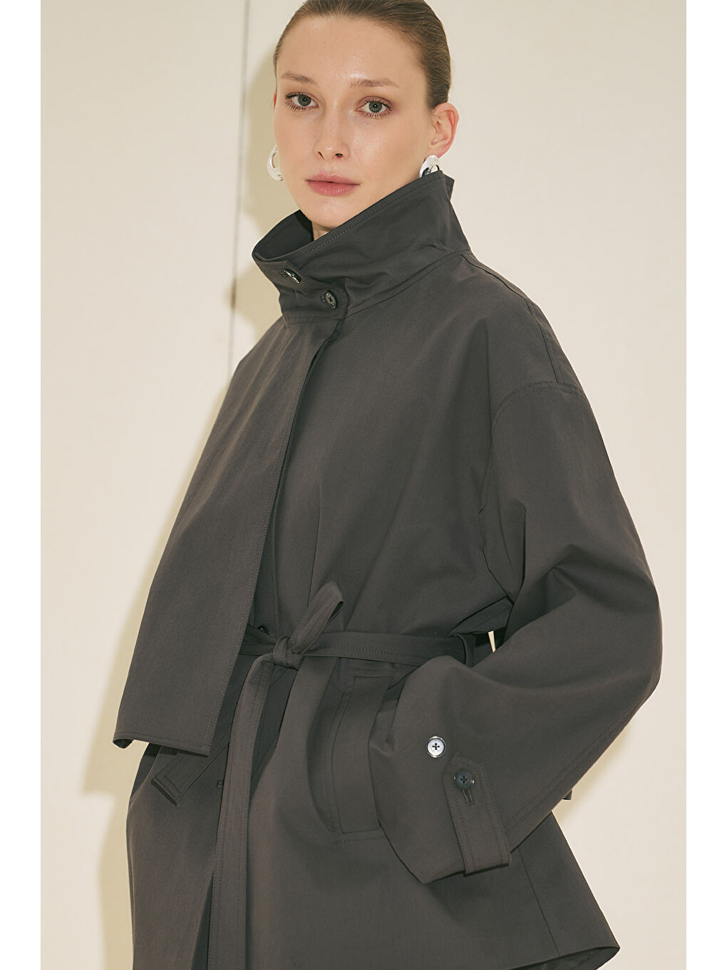 Rıa Tasarım Trençkot Antrasit