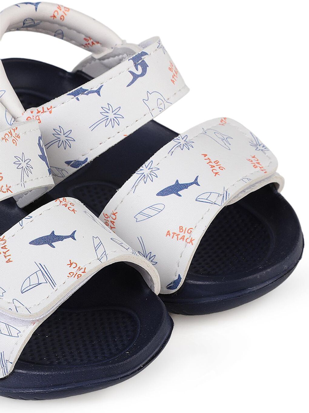 Boys Köpekbalığı Desenli 20-24 Numara Sandalet - Beyaz 24-36 Ay-3