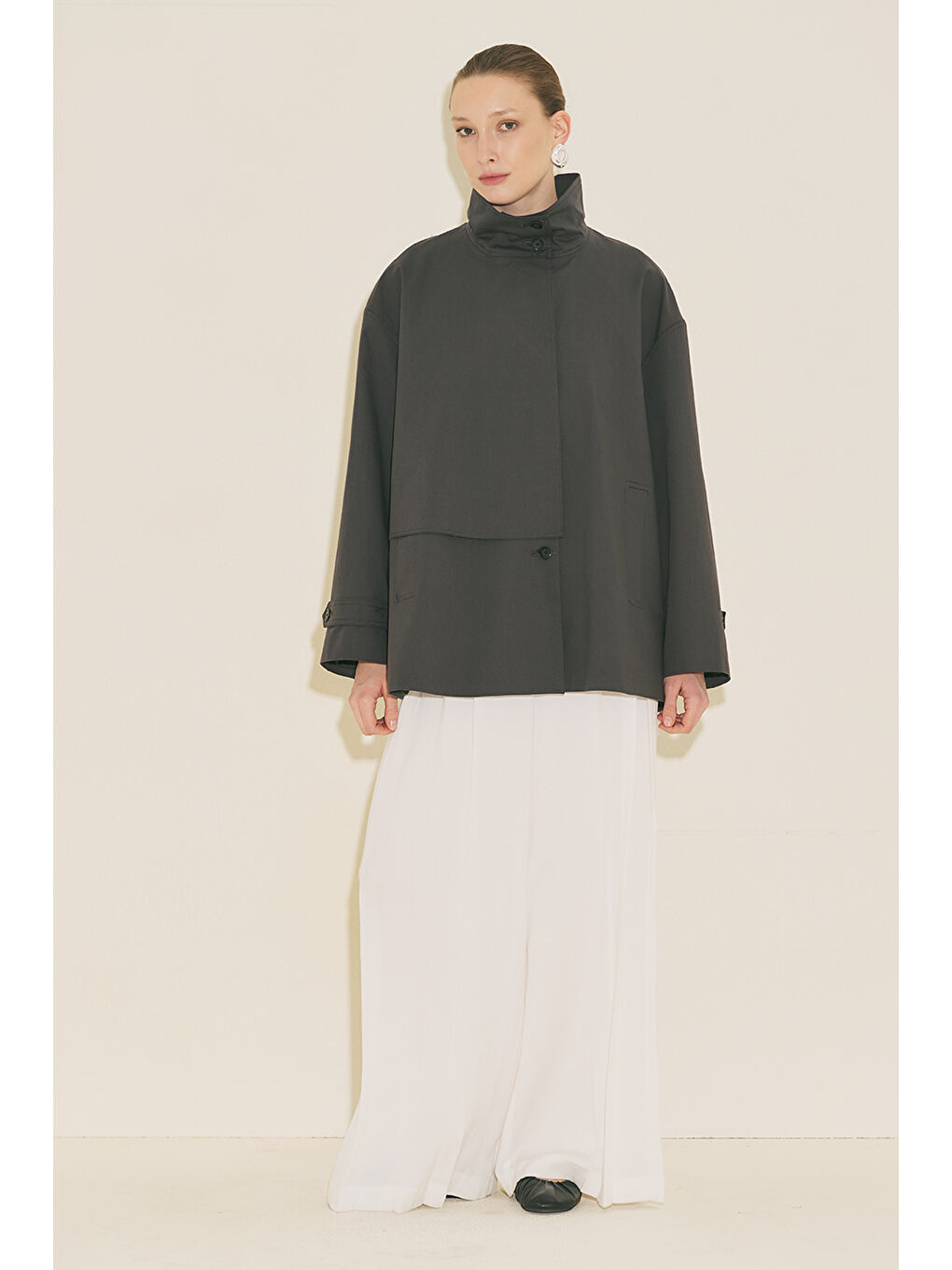 Rıa Tasarım Trençkot Antrasit-5