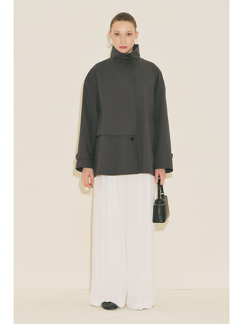 Rıa Tasarım Trençkot Antrasit-6