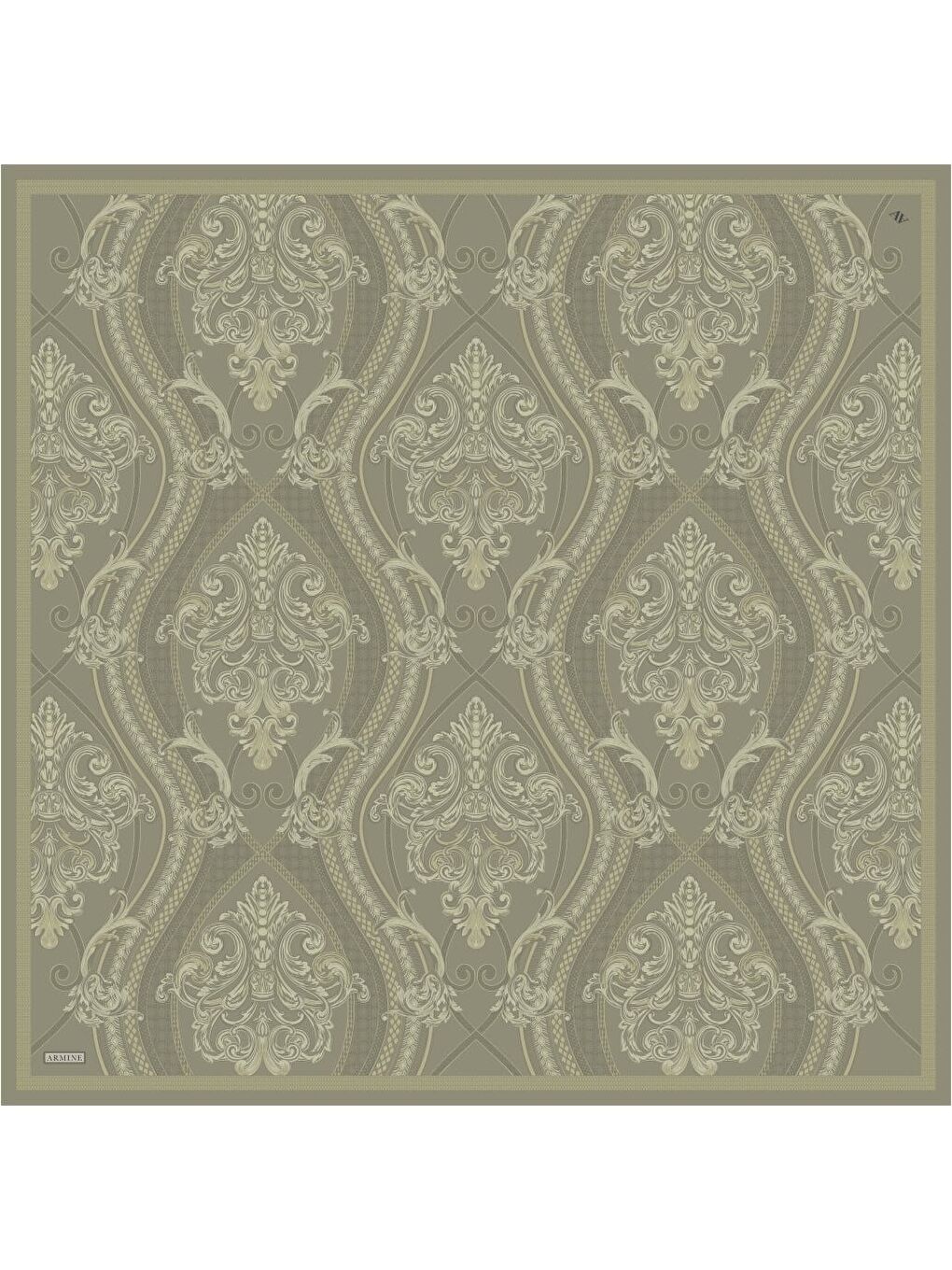 Haki Saf İpek Sura Eşarp 9537D 52-2