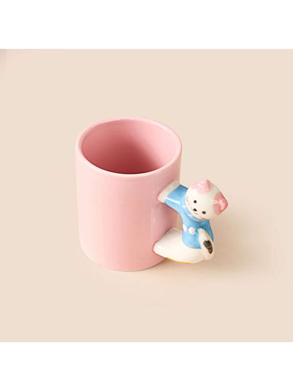Kitchen Kitty Desenli Seramik Kupa - Pembe - 450 ml-2