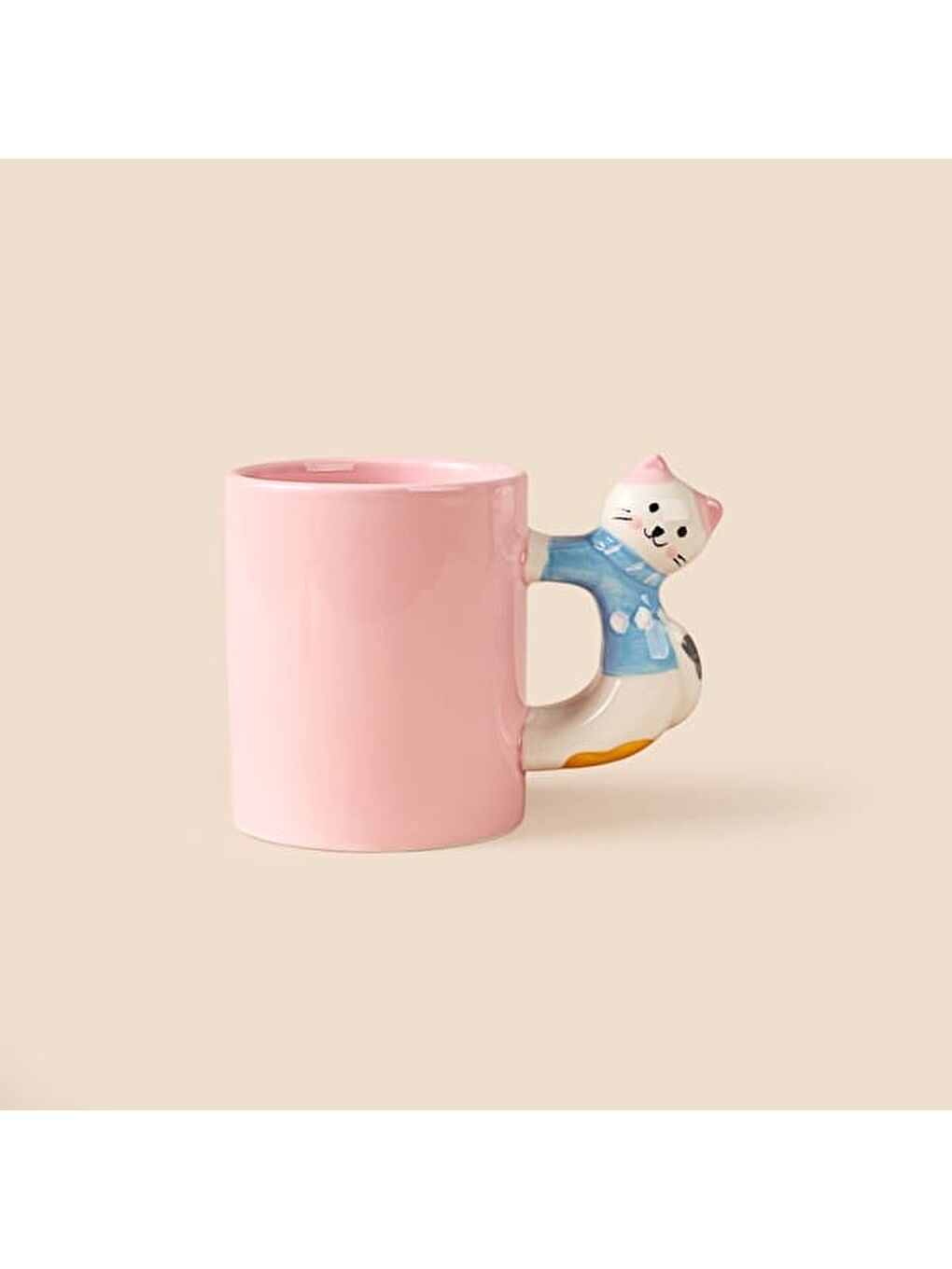 Kitchen Kitty Desenli Seramik Kupa - Pembe - 450 ml-3