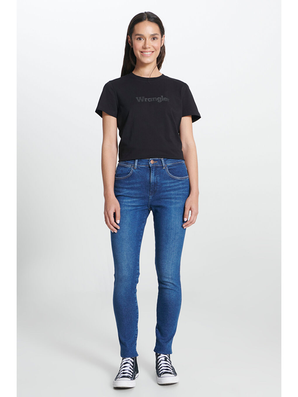 Lacivert Skinny Fit Dar Kesim Yüksek Bel Jean Pantolon