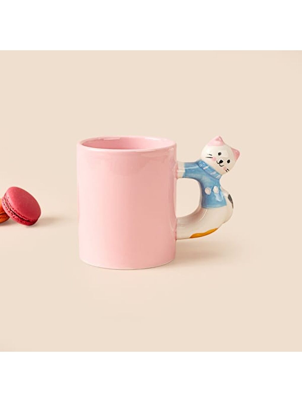 Kitchen Kitty Desenli Seramik Kupa - Pembe - 450 ml-4