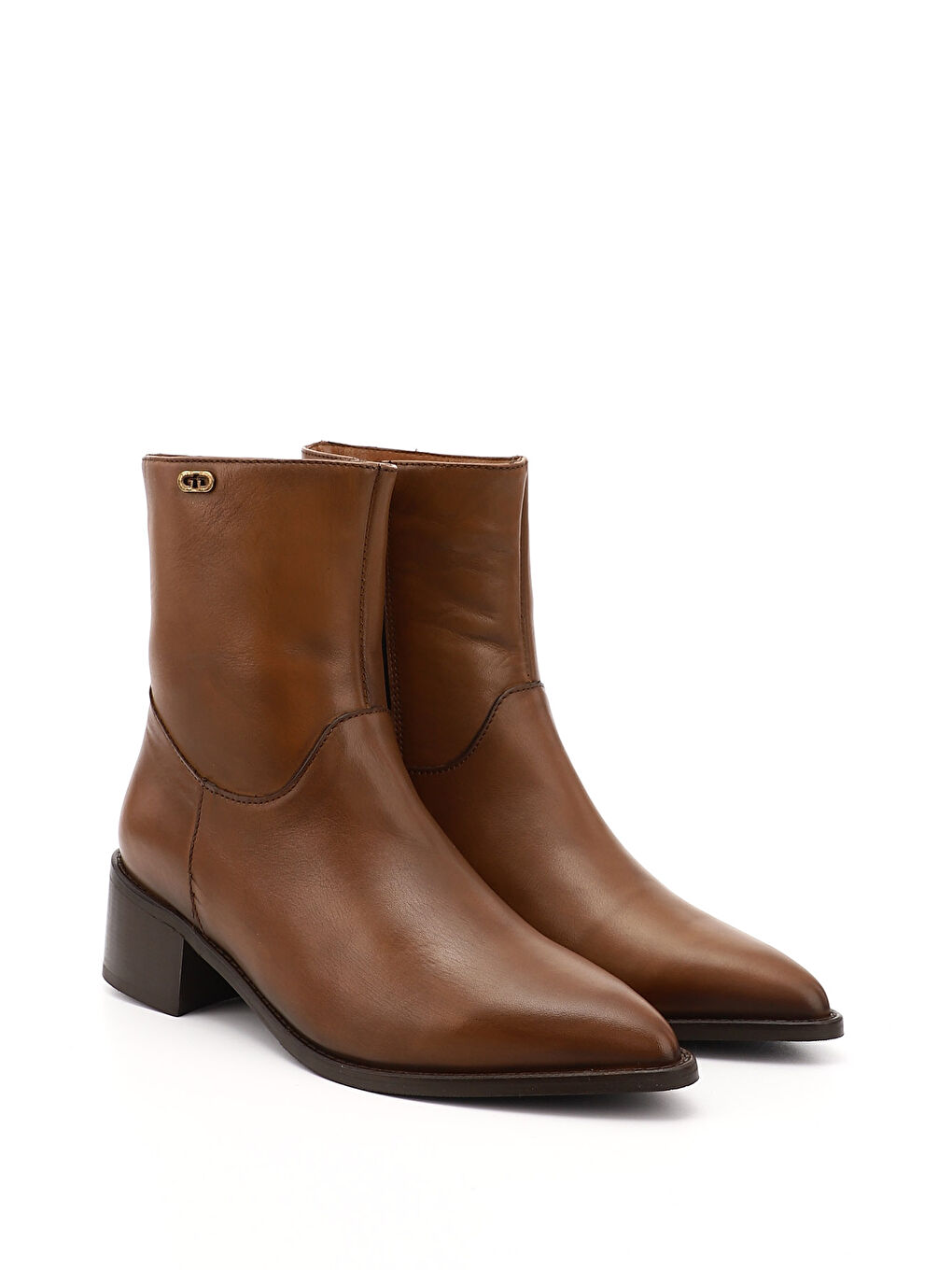 Kadın HAKİ-TABA Fermuarlı Sivri Burun Hakiki Deri Bot-1