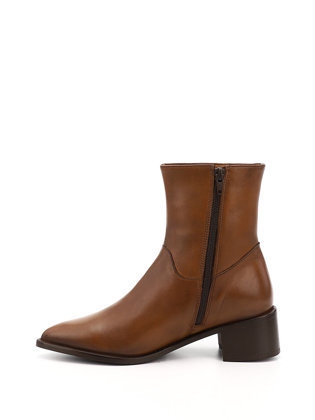 Kadın HAKİ-TABA Fermuarlı Sivri Burun Hakiki Deri Bot-2