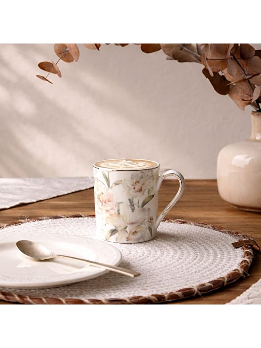 Kitchen Flowery Kupa - Beyaz - 240 ml-1