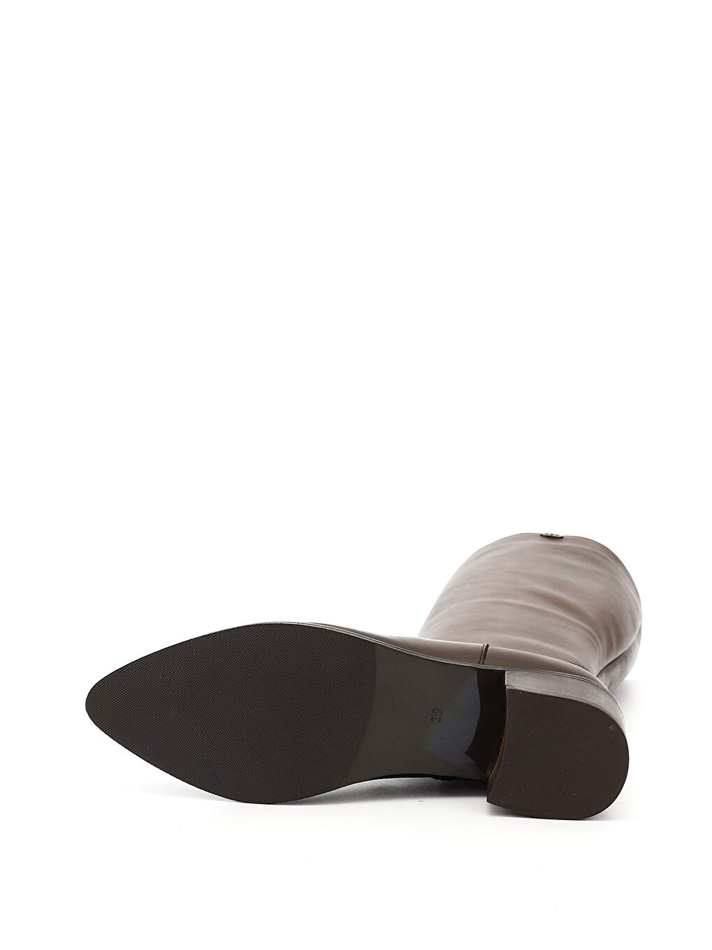 Kahverengi Kadın ÇİKOLATA KAHVE Sivri Burun Kalın Topuklu Hakiki Deri Çizme-3