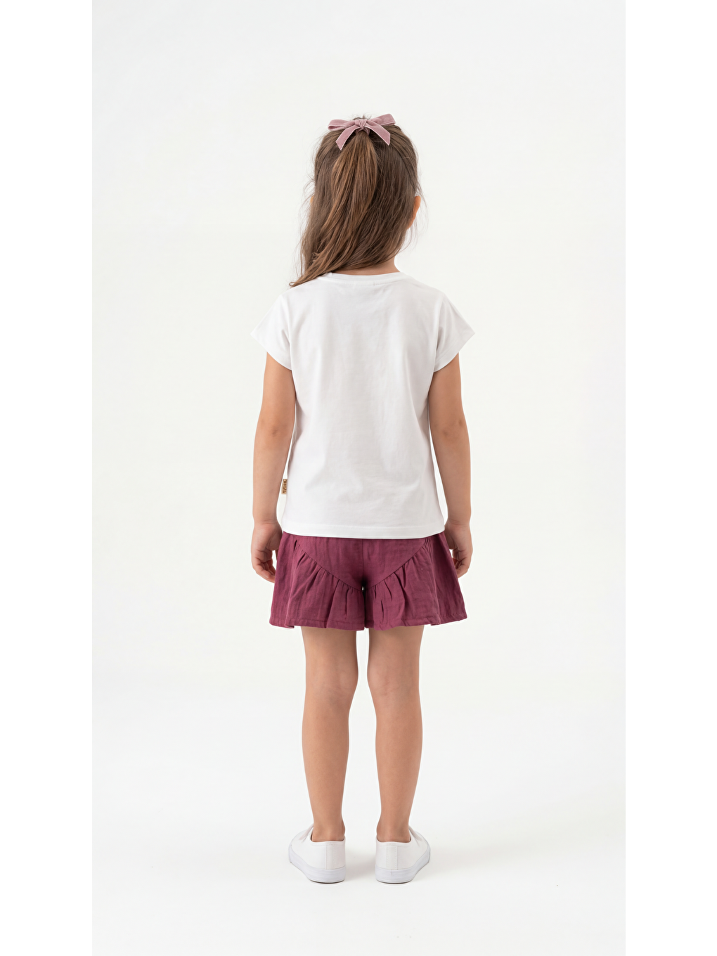 Pembe Flourish Like A Flower Kabartma Baskılı Kız Çocuk Tişört-Şort Takım-3