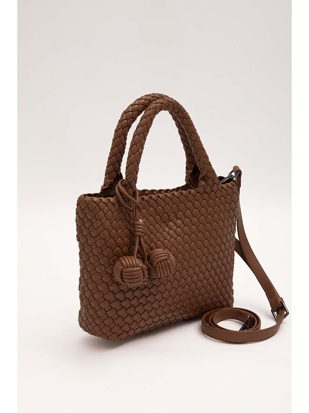 Kahverengi Örme Yumuşak Deri Askılı Çanta 930858 Acı Kahveerengi-3