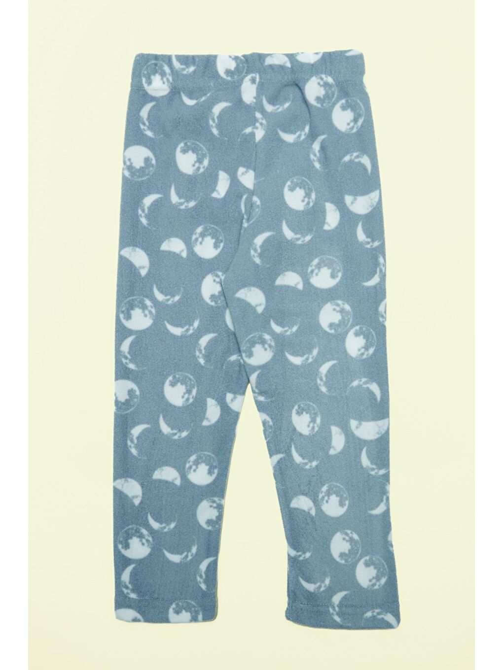 Gri Beli Lastikli Ay Baskılı Unisex Çocuk Polar Pijama Altı-1