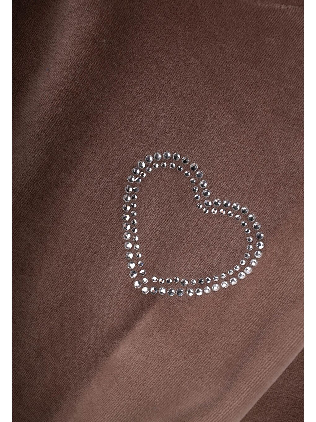 Kahverengi Kapüşonlu Kadife Sweatshirt Takım 2-8 Yaş Kahve-2