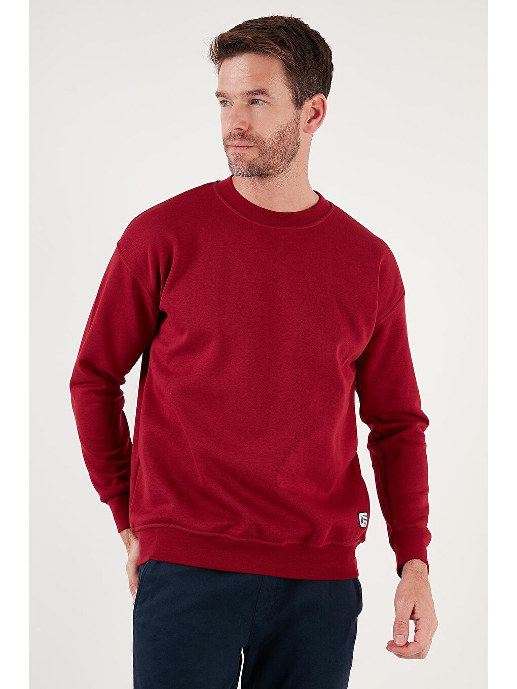 Buratti Bordo Regular Fit Bisiklet Yaka Pamuklu İçi Tüylü Yumuşak Şardonlu Sweat 5905255 - 1