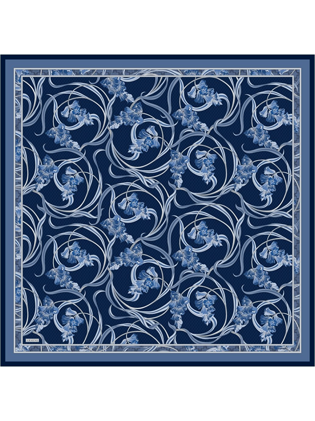 İndigo Saf İpek Twill Eşarp 9512D 35-3