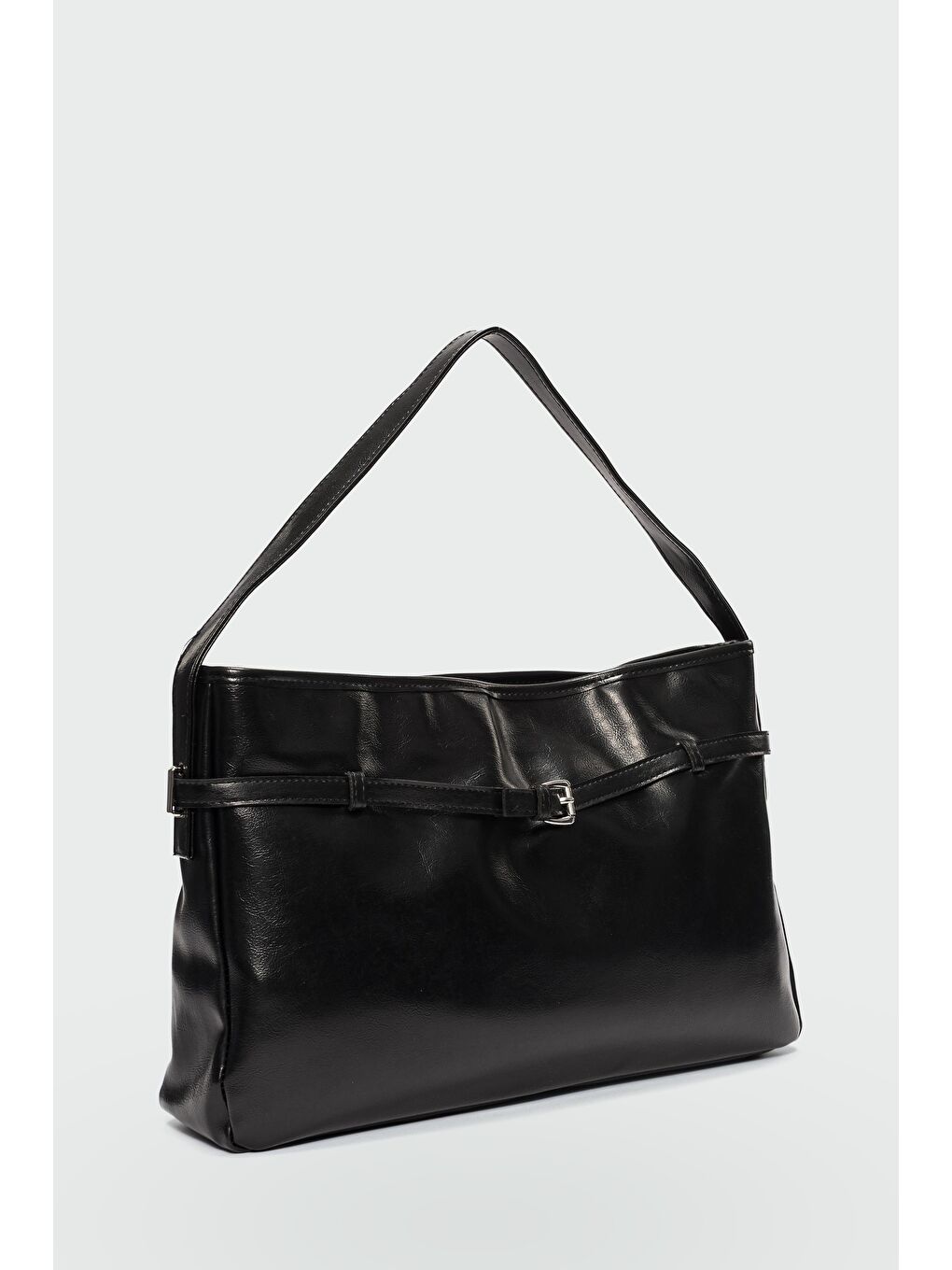 Giulio Kemer Detaylı Omuz Çantası Siyah-1