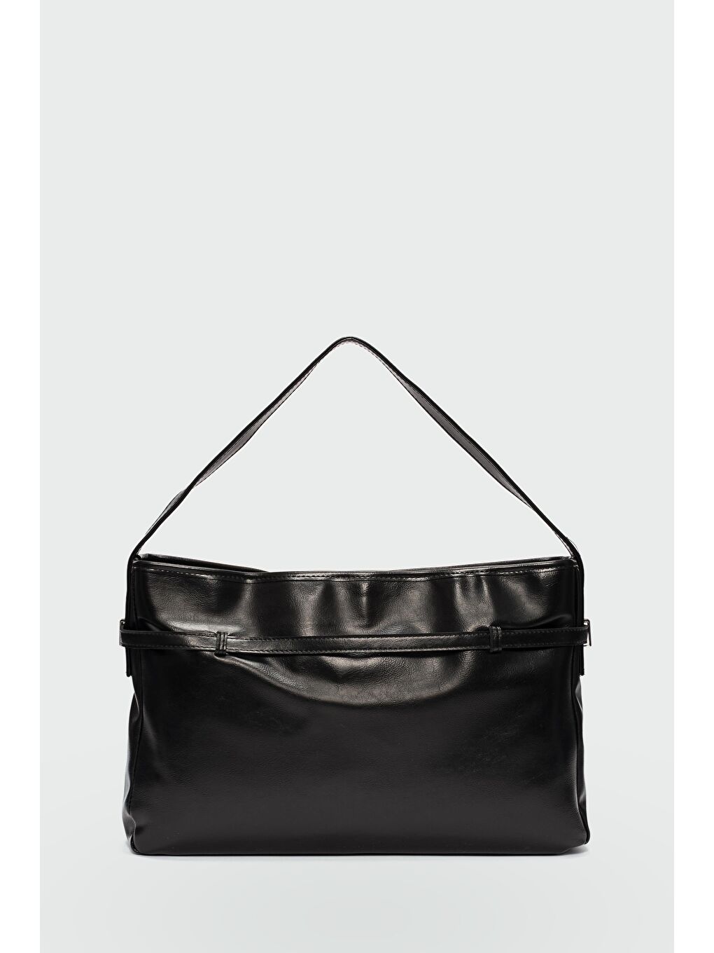 Giulio Kemer Detaylı Omuz Çantası Siyah-3