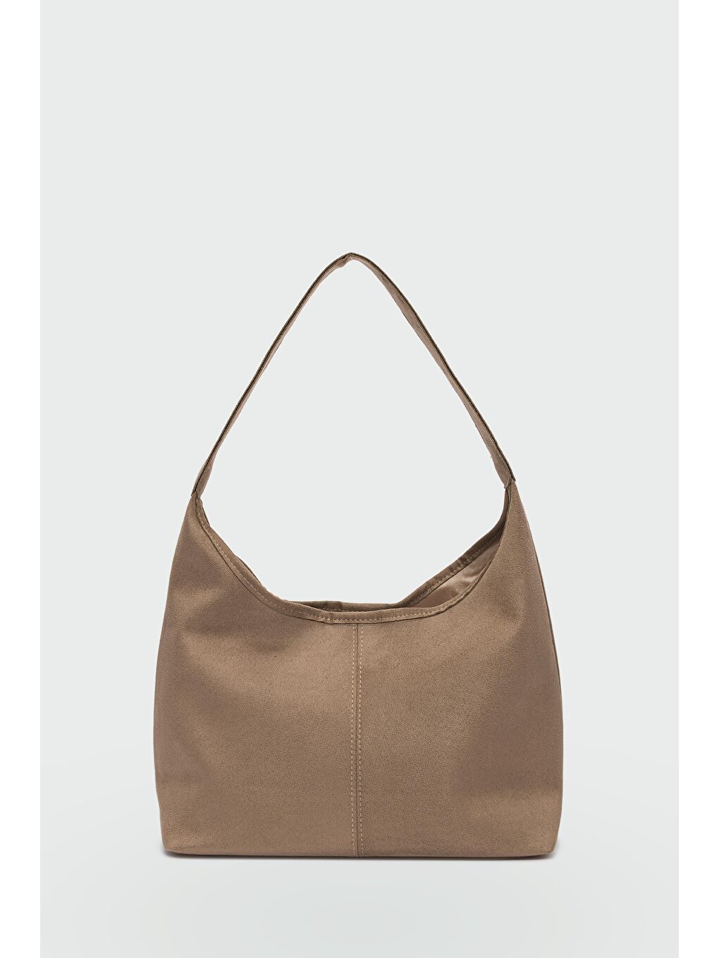 Bej Moka Troklu Süet Omuz Çantası Vizon-3