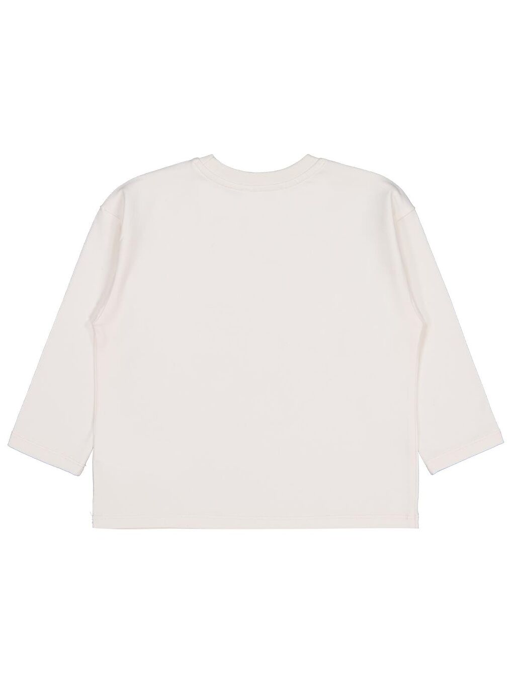 Girls Büyük Çiçek Baskılı 2-5 Yaş Sweatshirt - Ekru-1