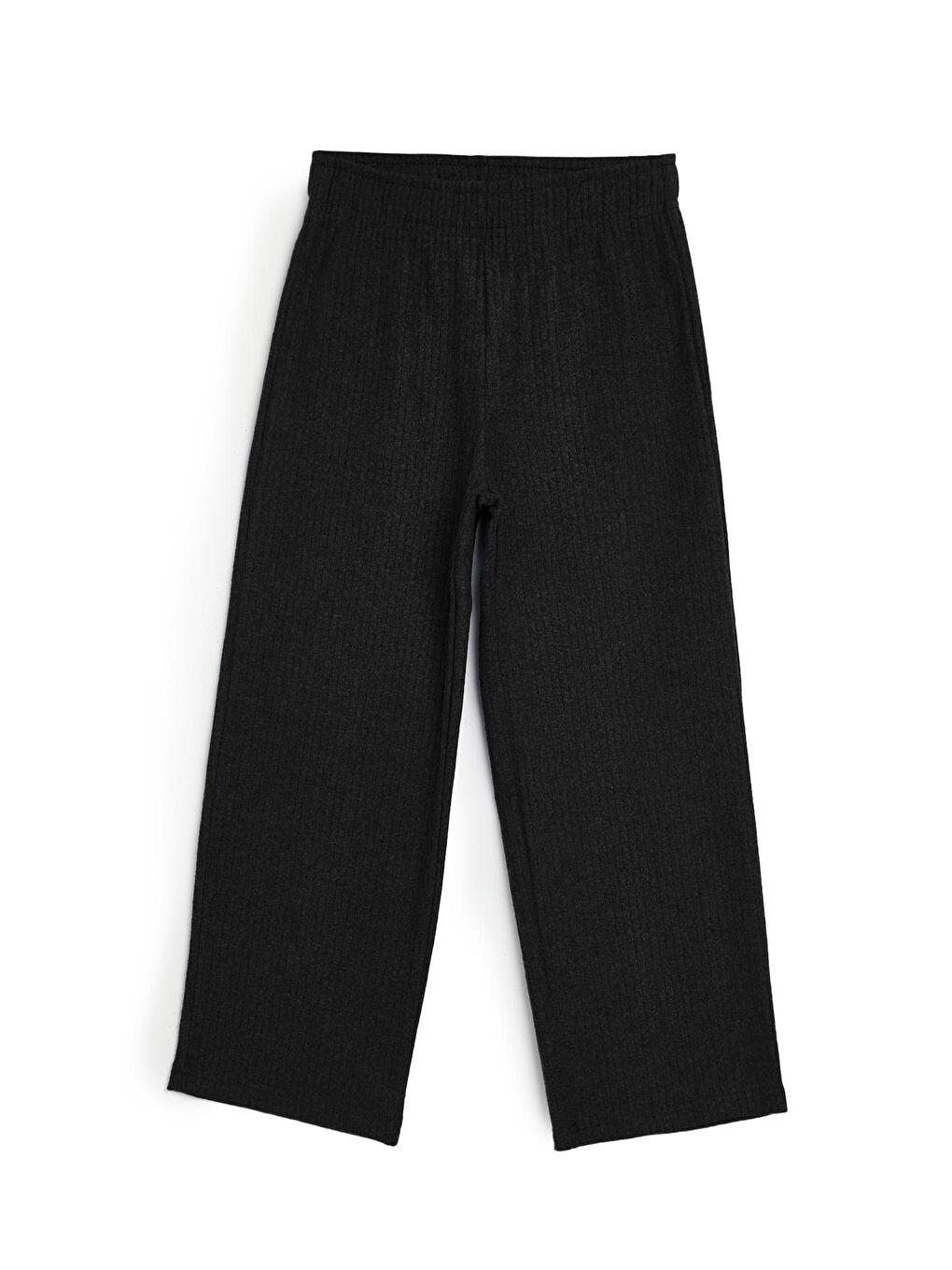 Siyah Geniş Paça Beli Lastikli Kışlık Çocuk Eşofman Altı