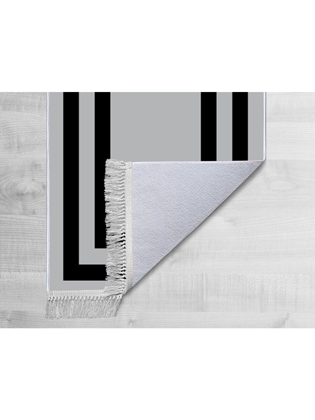 Kaymaz Taban Dijital Baskı Kadife Halı Geometric Gri 150x220 Cm-1
