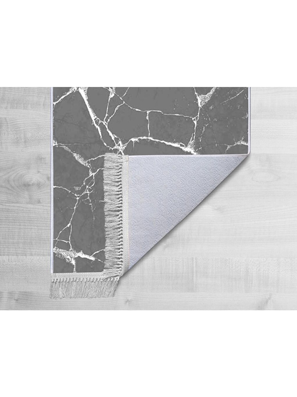 Kaymaz Taban Dijital Baskı Kadife Halı Crack Wall Antrasit 150x220 Cm-1