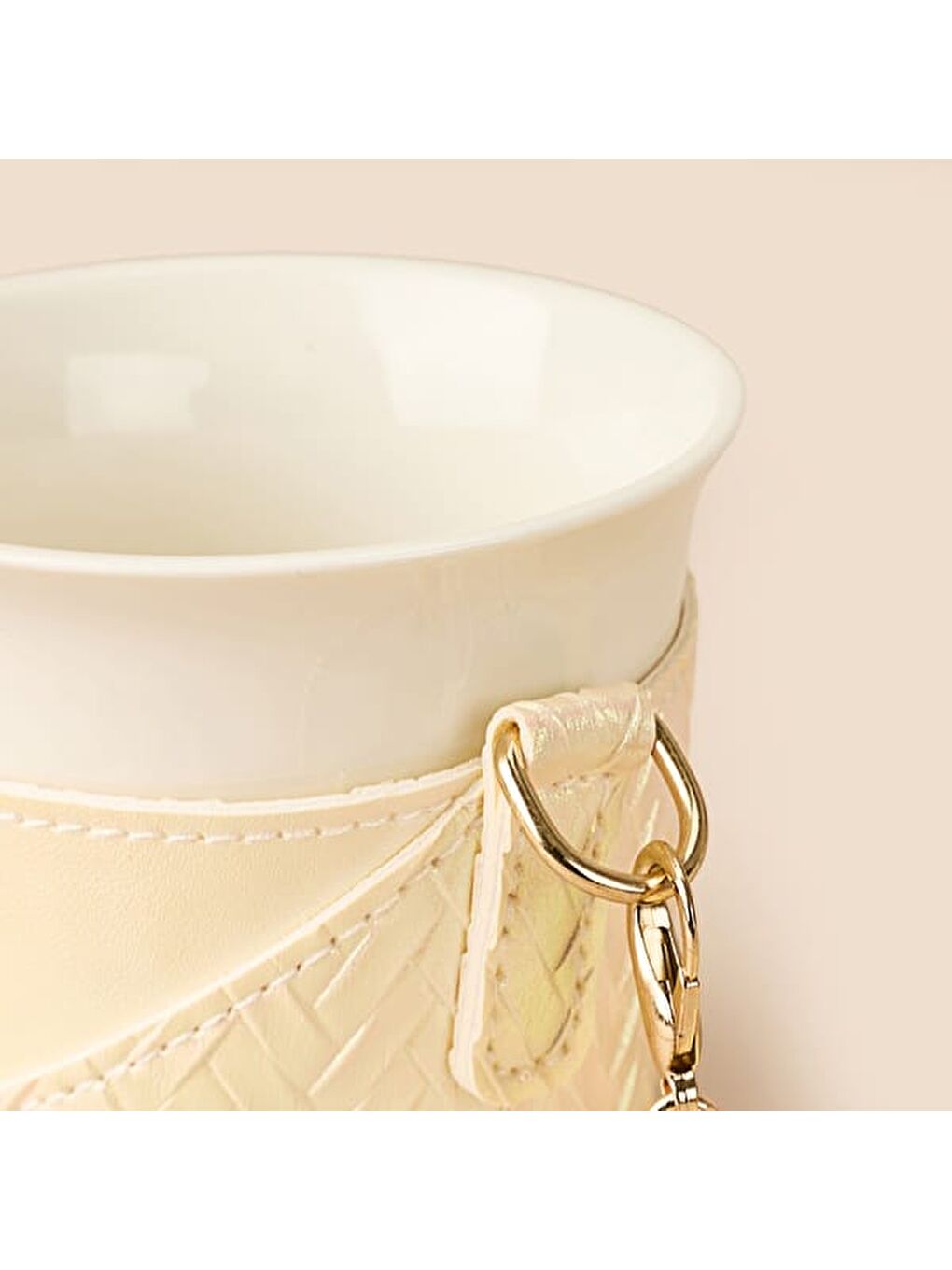 Kitchen Zincir Askılı Seramik Mug - Beyaz - 300 ml-1