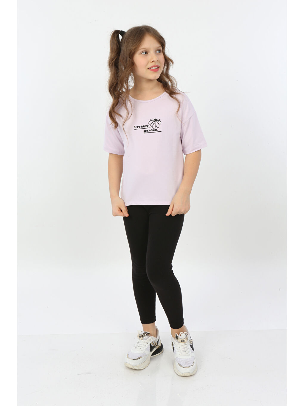 Lila Kız Çocuk Dreamy Garden Nakışlı Tişört-7
