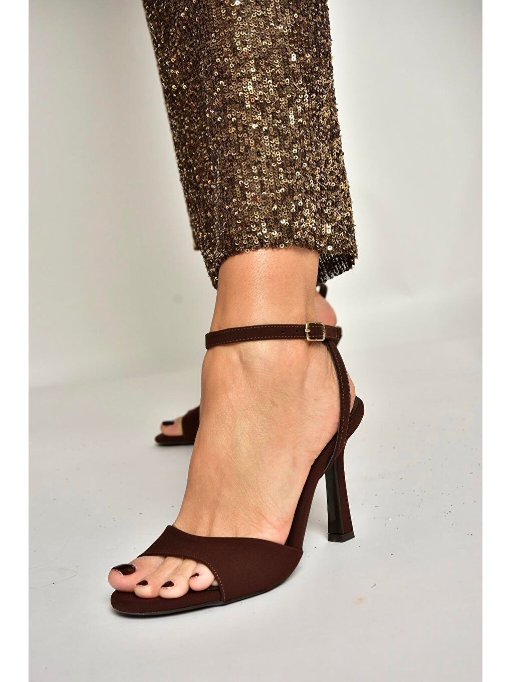 Kahverengi Kadın Topuklu Ayakkabı Y997264604-1