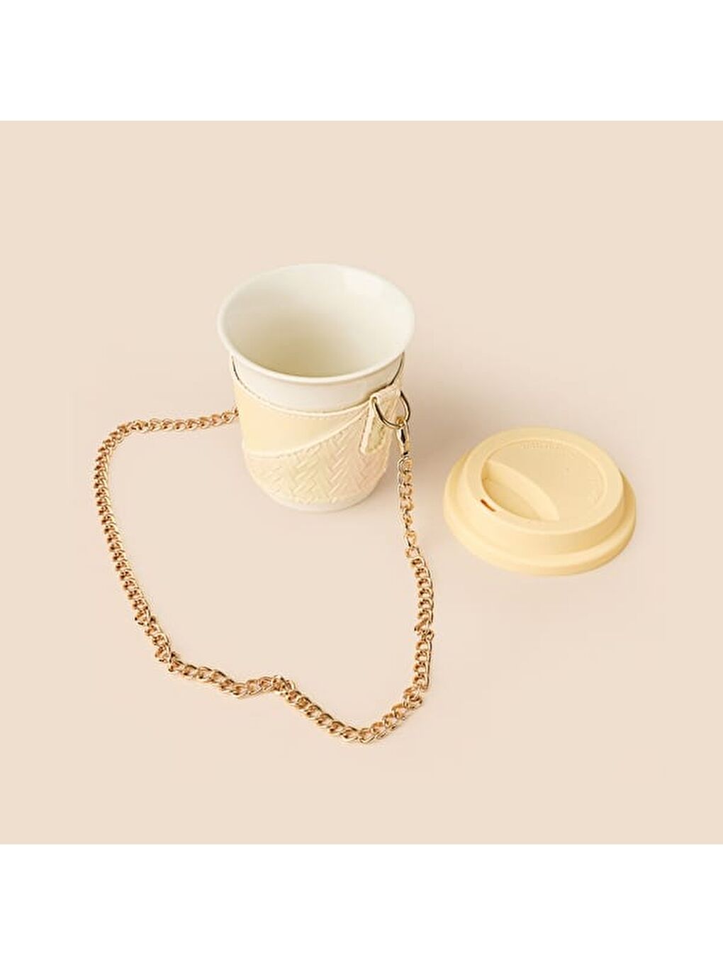 Kitchen Zincir Askılı Seramik Mug - Beyaz - 300 ml-3