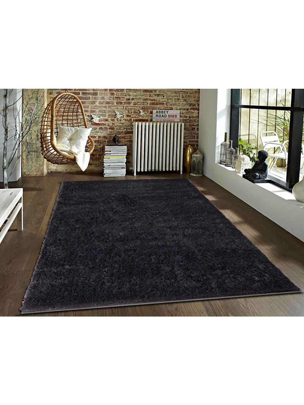 Soft Plain Antrasit Dikdörtgen Halı 150x230cm