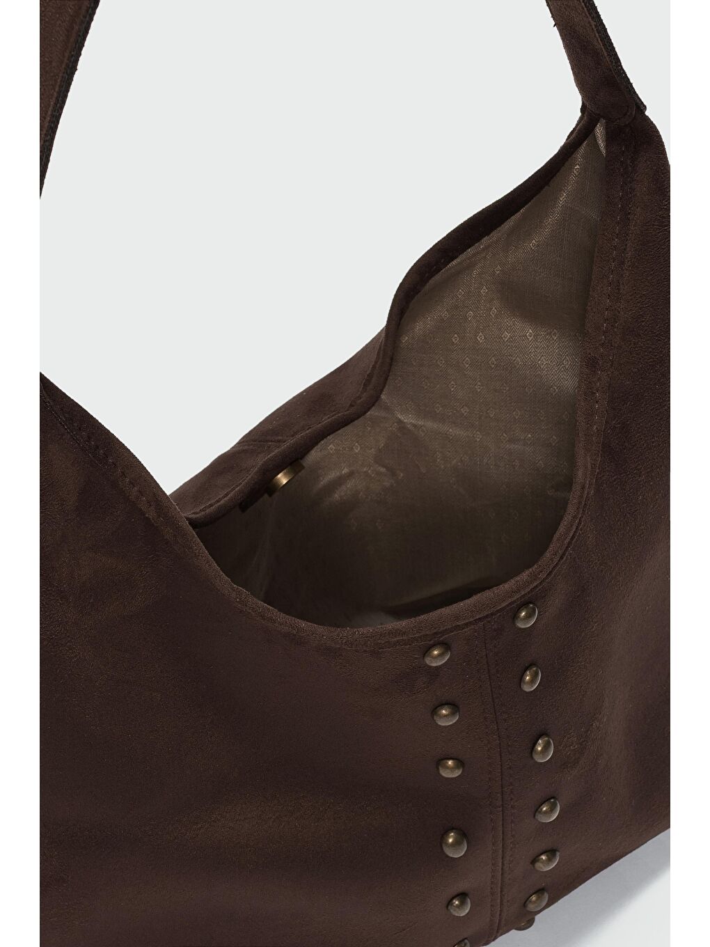 Kahverengi Moka Troklu Süet Omuz Çantası Kahve-2