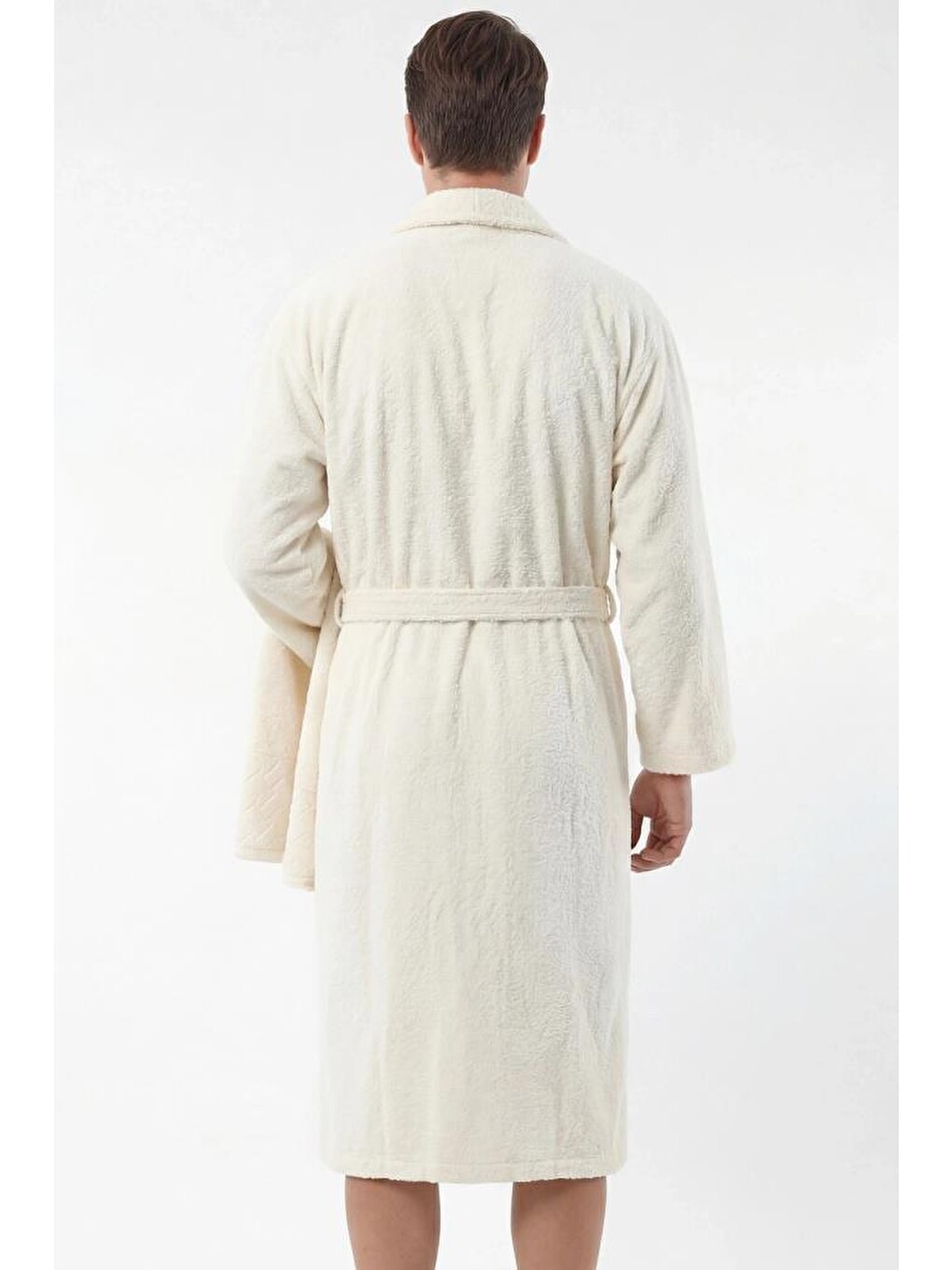Ekru Şazeli 2xl Beden 2 Parça Bornoz Takımı Krem-3