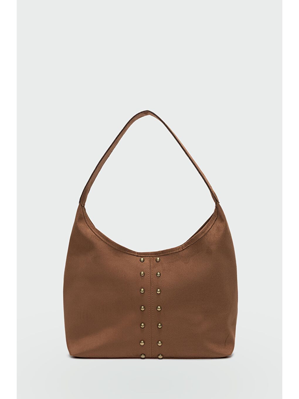 Kahverengi Moka Troklu Süet Omuz Çantası Taba