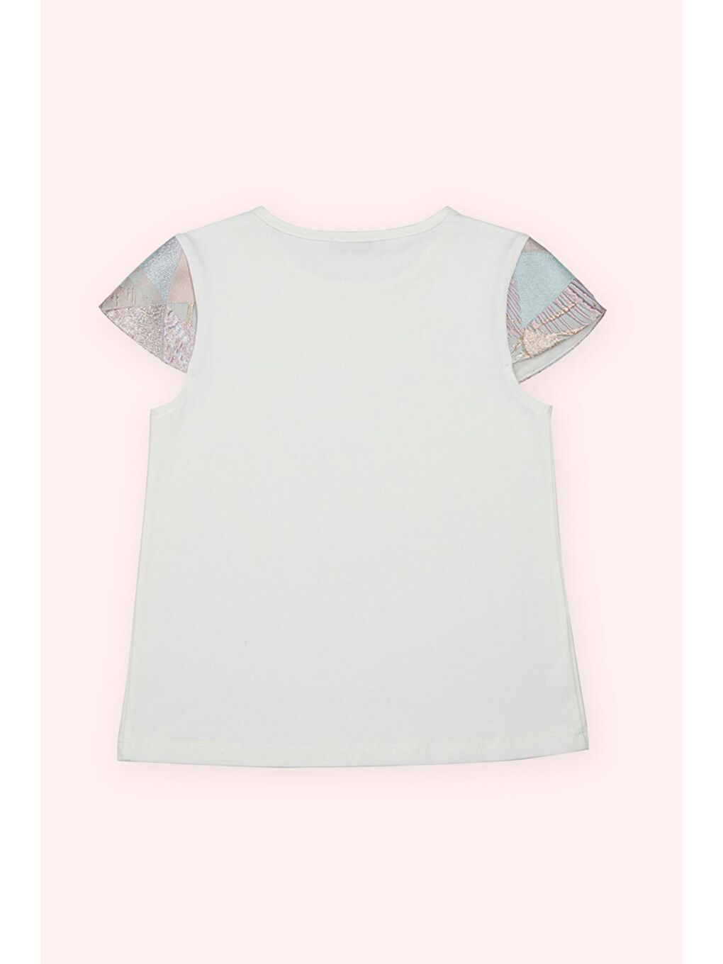 Kız Çocuk Yumuşak Dokulu T-Shirt Ekru-1