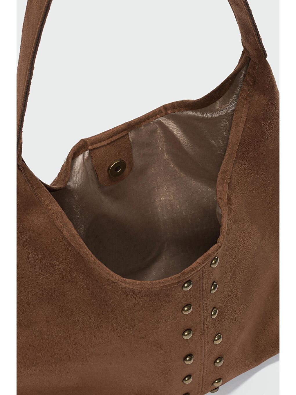 Kahverengi Moka Troklu Süet Omuz Çantası Taba-2