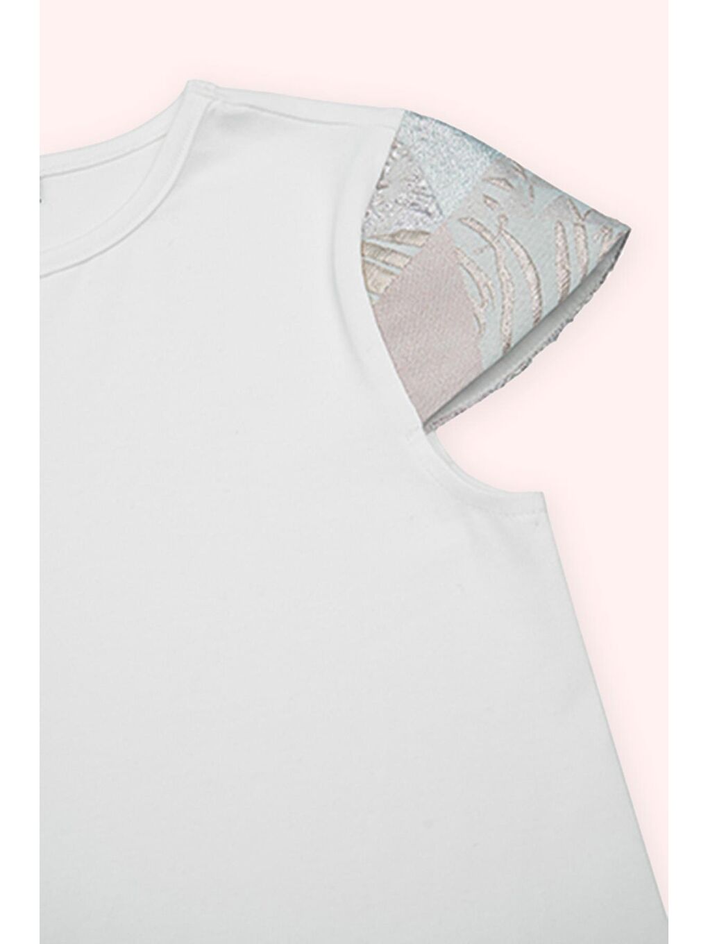 Kız Çocuk Yumuşak Dokulu T-Shirt Ekru-2