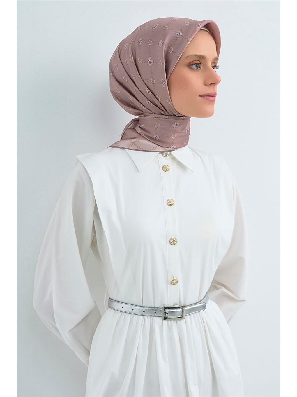 Bej Saf İpek Sura Eşarp 9530D 32