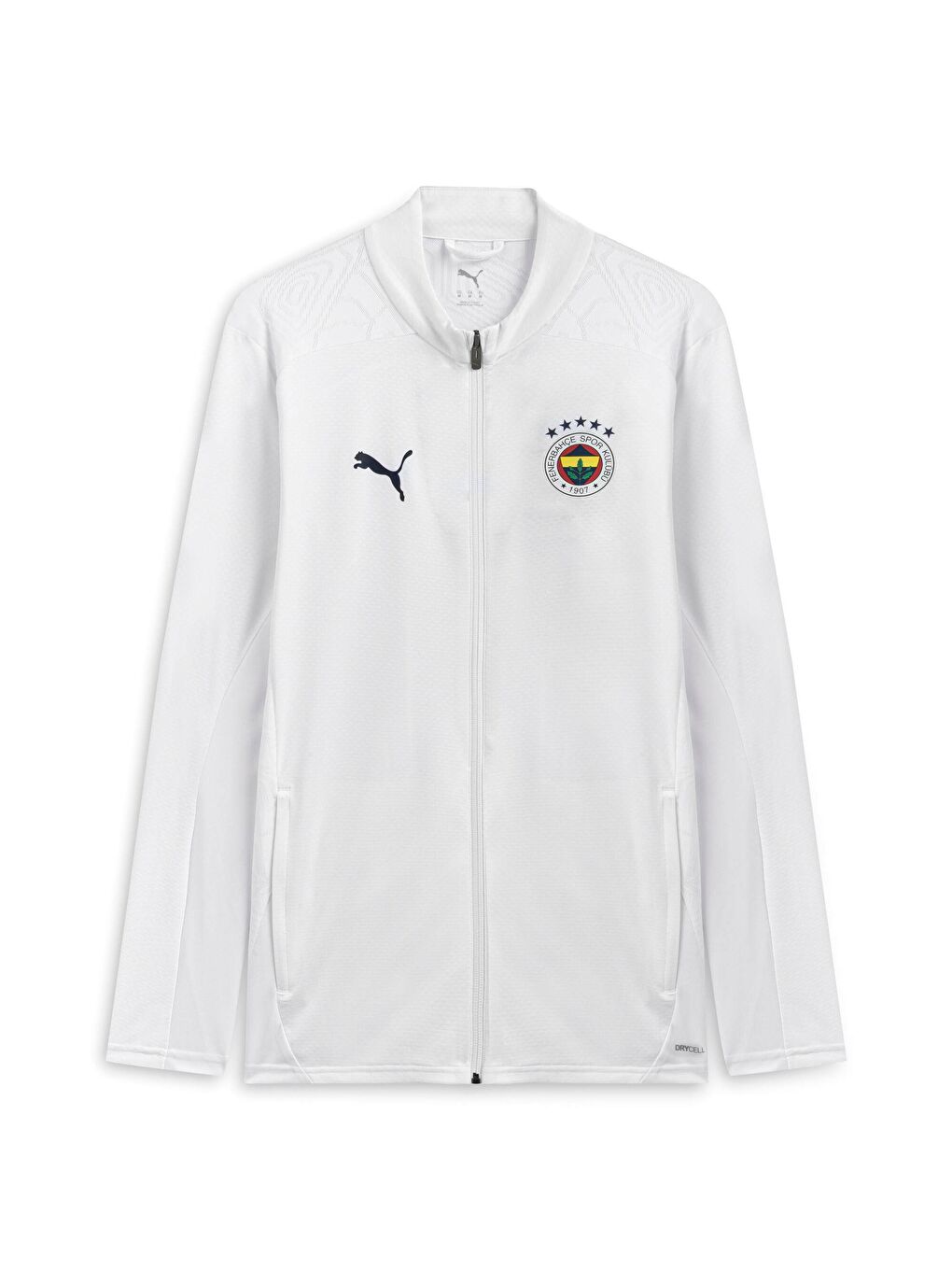 Beyaz Fenerbahçe S.K. Erkek Antrenman Fermuarlı Sweatshirt