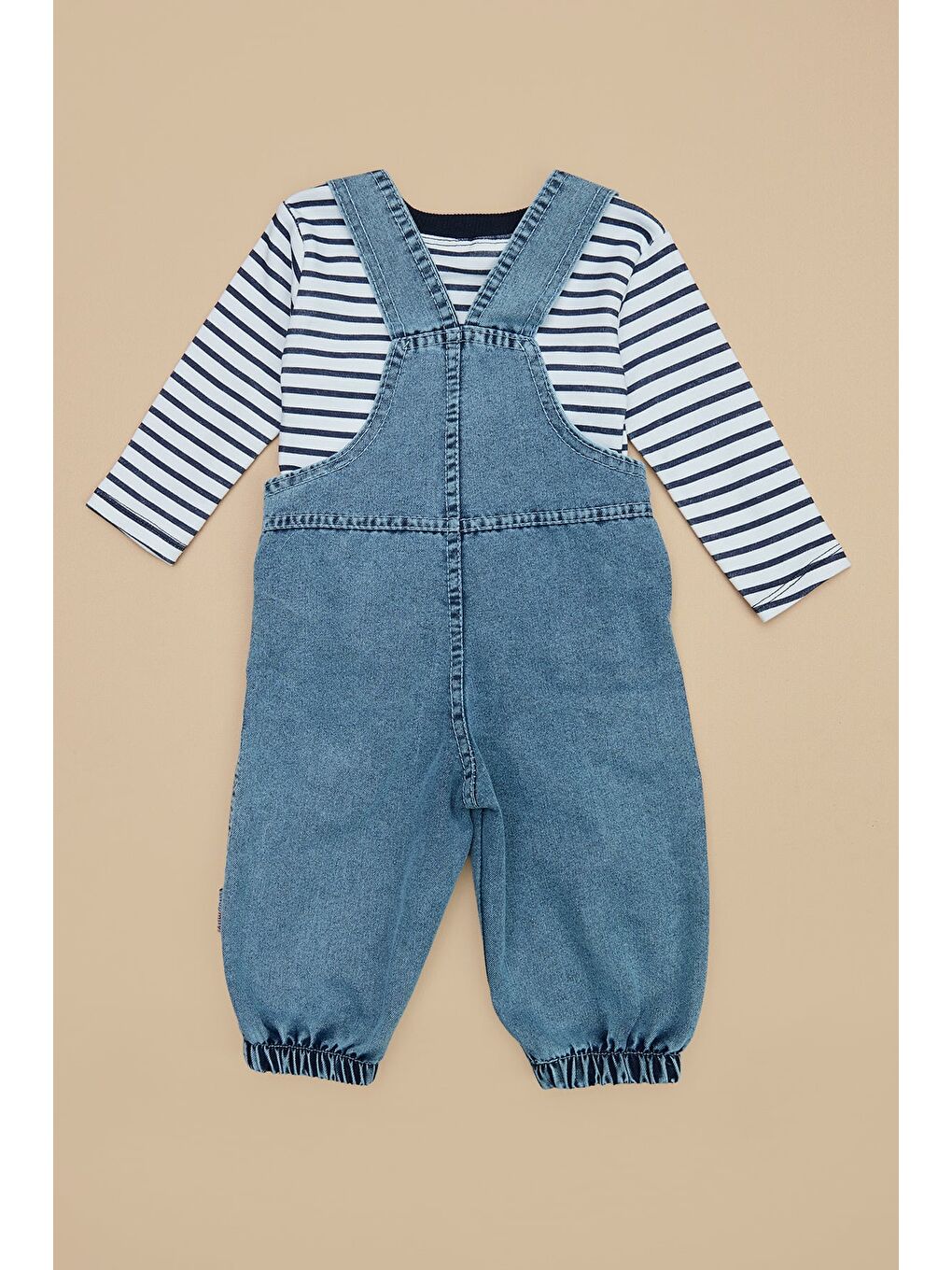 Lacivert %100 Pamuk Köpek Nakışlı Salopet Takım-3