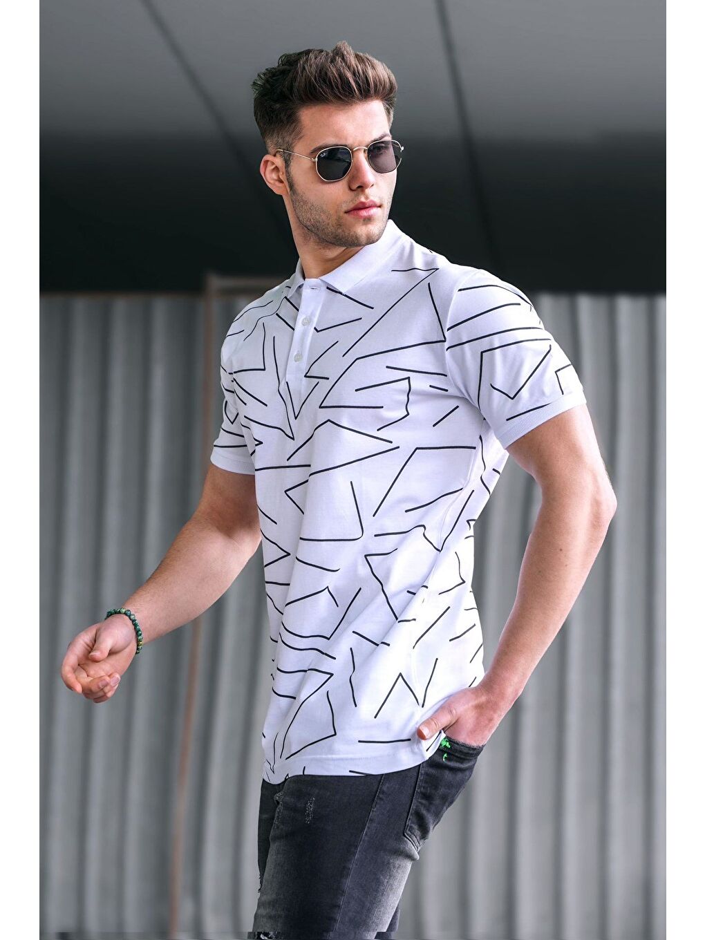 Erkek Polo Yaka Beyaz Tişört 5817