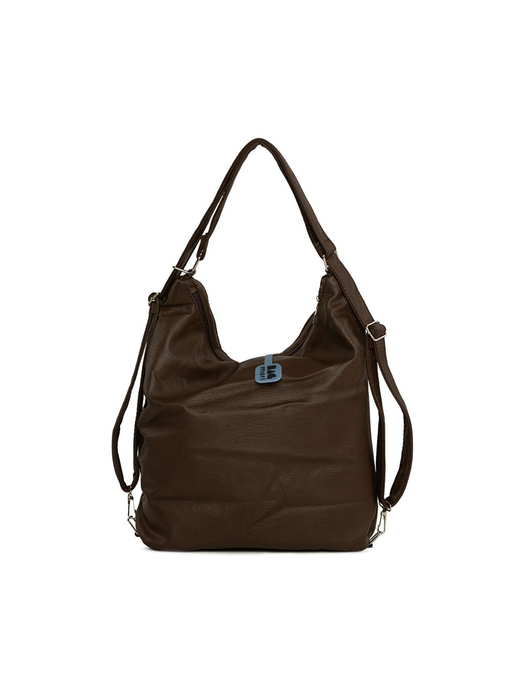 Kahverengi Yumuşak Dokulu Çift Cep Kapaklı Askılı ve Sırt Salaş Çanta-2