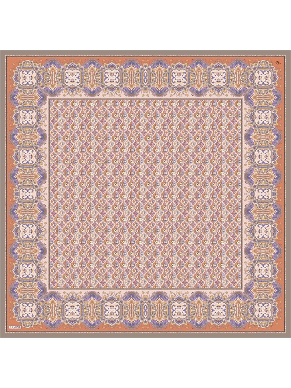 Turuncu Saf İpek Sura Eşarp 9518D 34-3