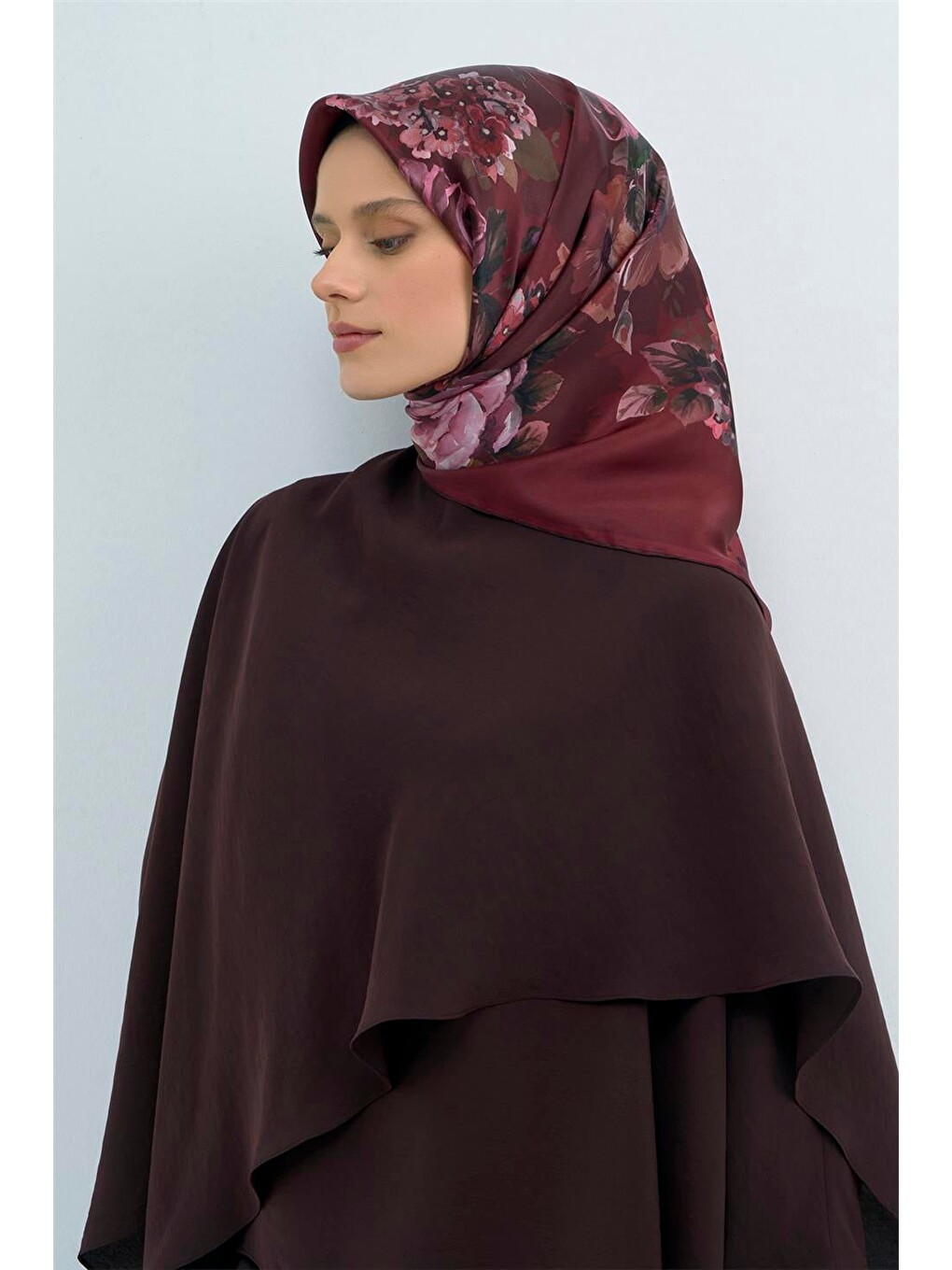 Bordo Saf İpek Twill Eşarp 9520d 85