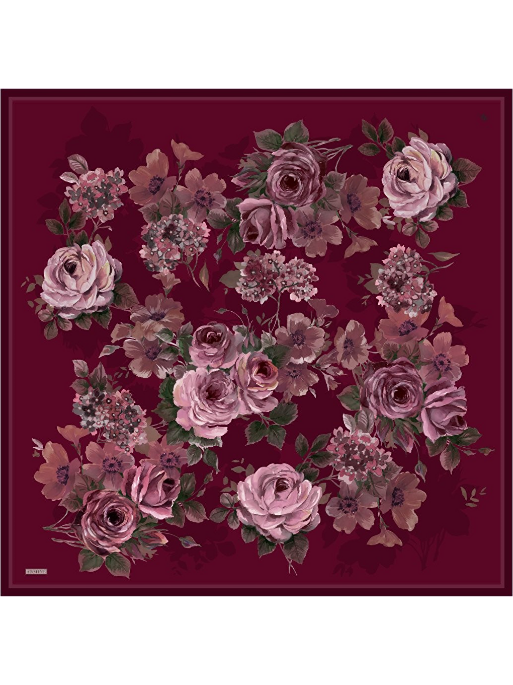 Bordo Saf İpek Twill Eşarp 9520d 85-3