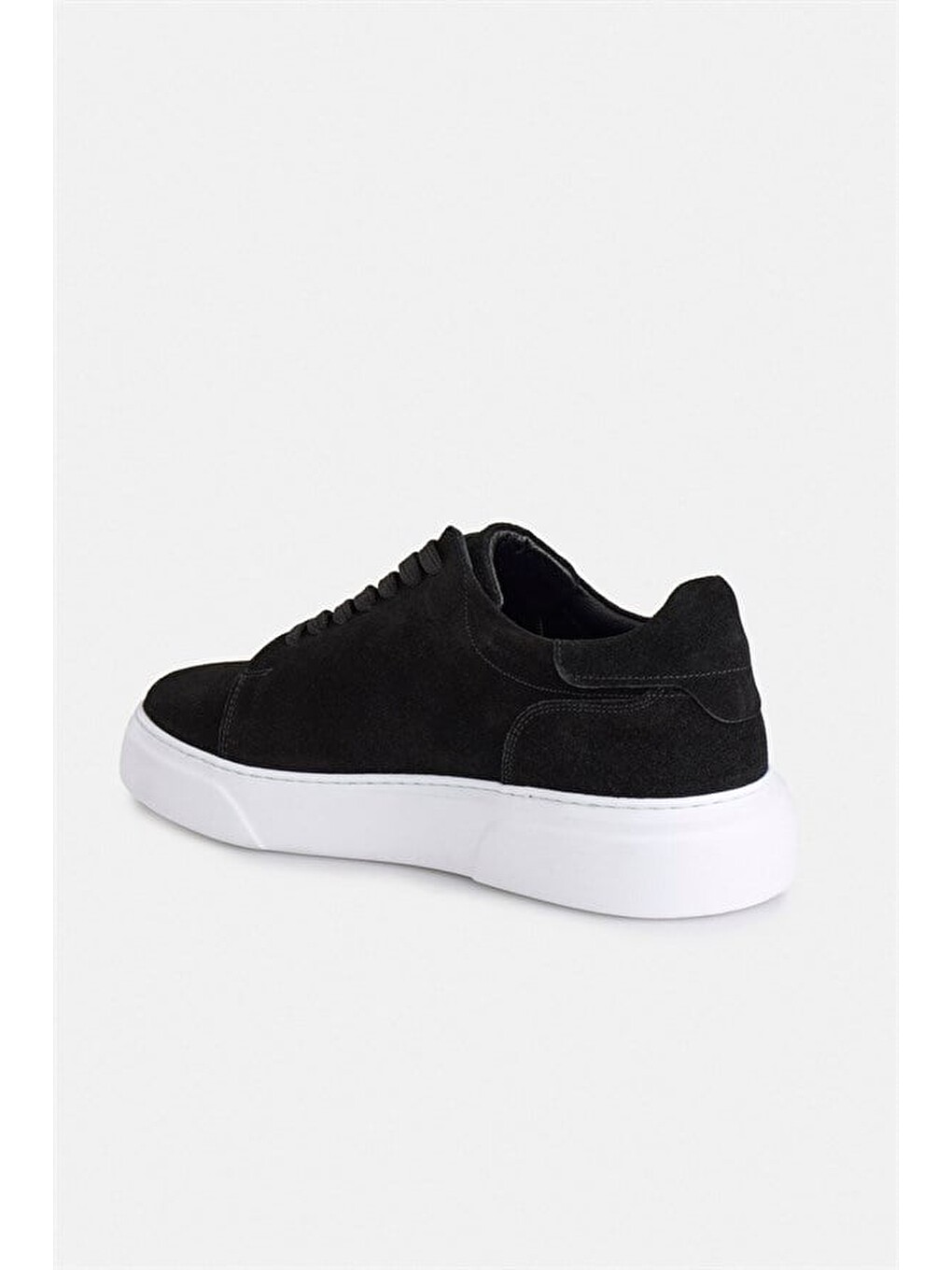 Siyah Gerçek Deri Bağcıklı Sneakers-1