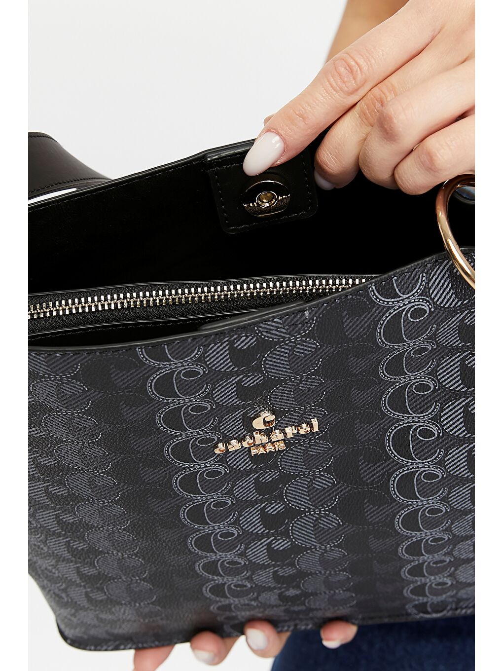 Siyah Kadın Omuz Çantası-5