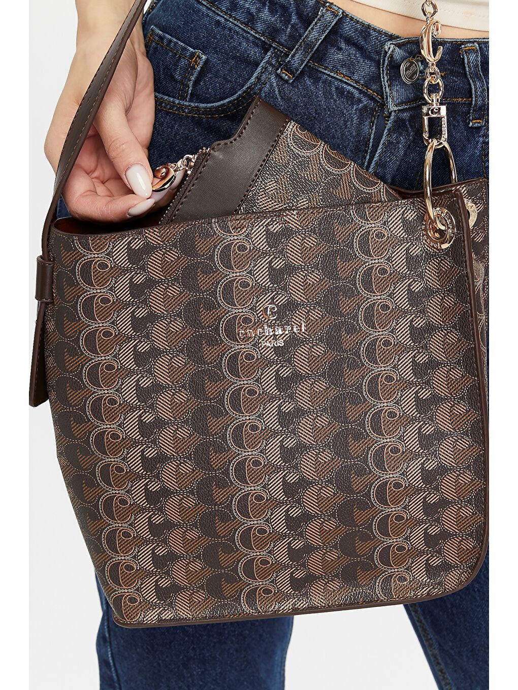 Kahverengi Kadın Omuz Çantası-6