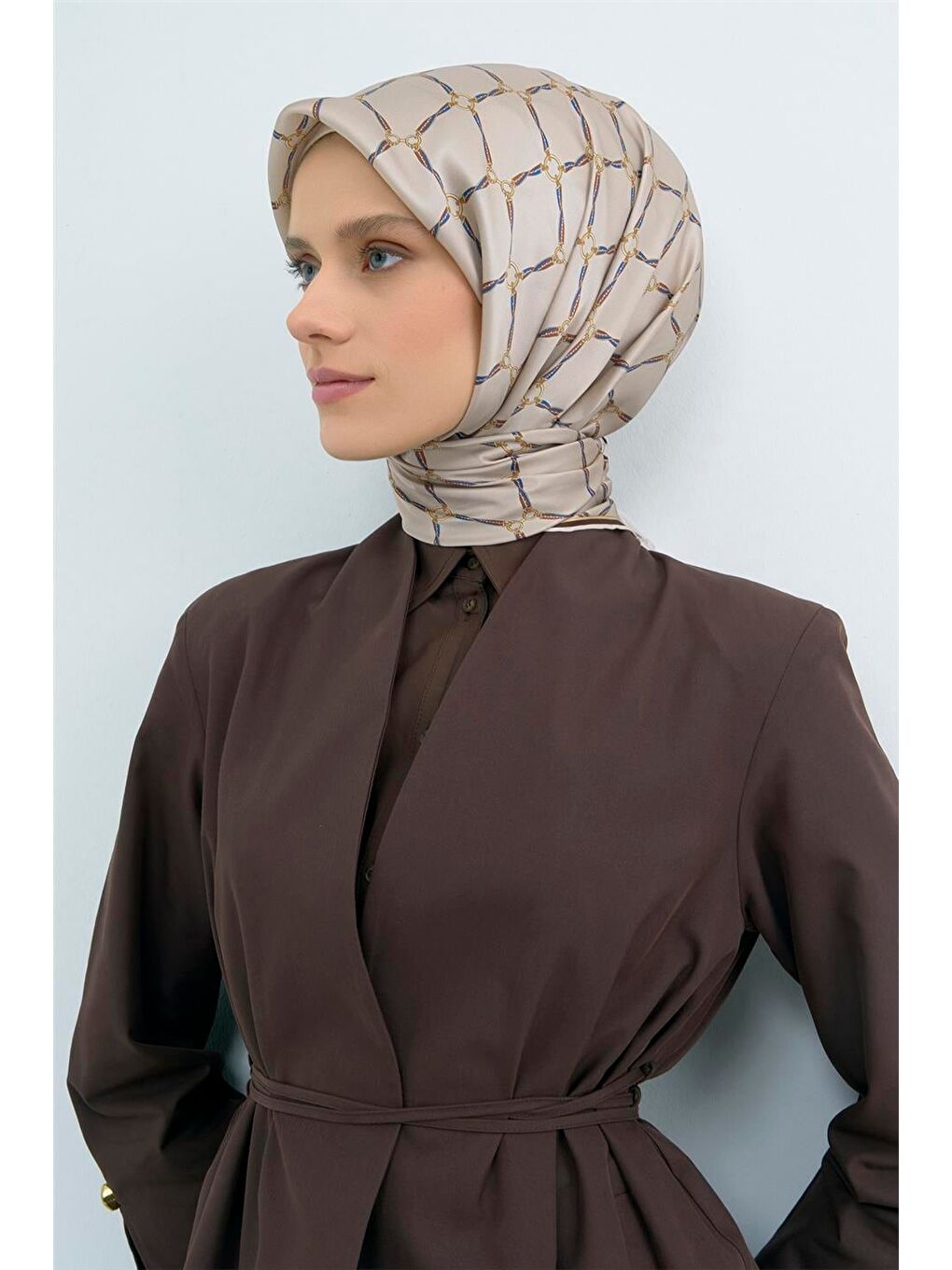 Bej Saf İpek Twill Eşarp 9538D 35-2